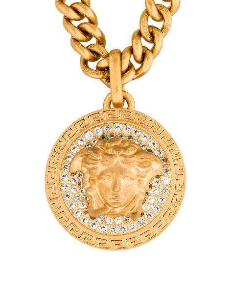 medaglione versace|Versace Medusa Medallion Chain Necklace .